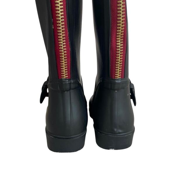 Steve Madden Dreench Black Rubber Knee High Rain Boots - Picture 6 of 9